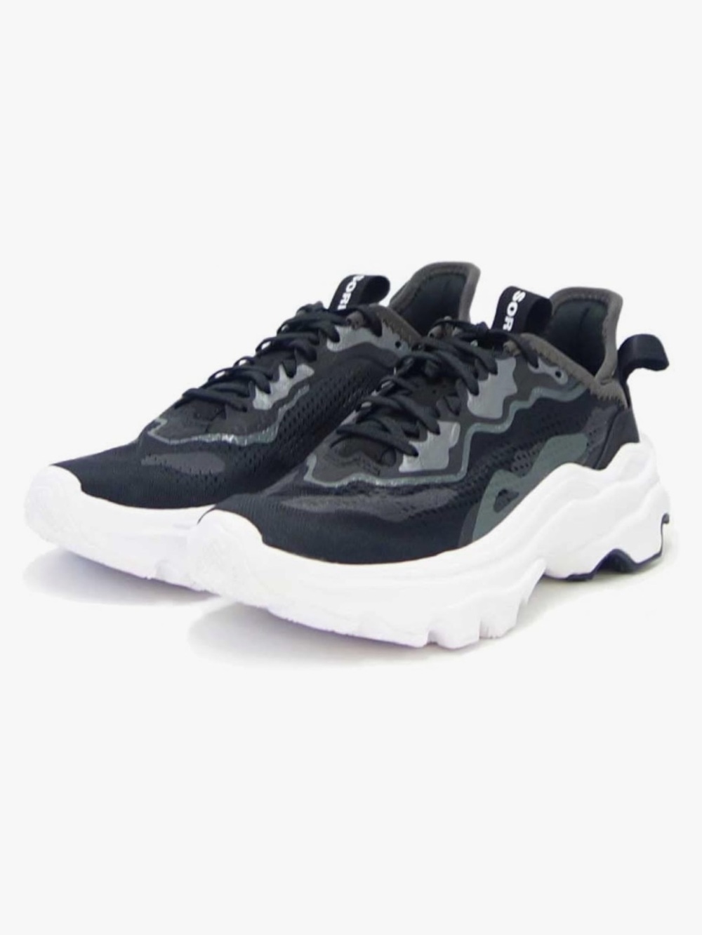 Sorrel Sneakers, Kinetic Breakthrough Day Lace: Black/White  Sz 7 NL-4689-010